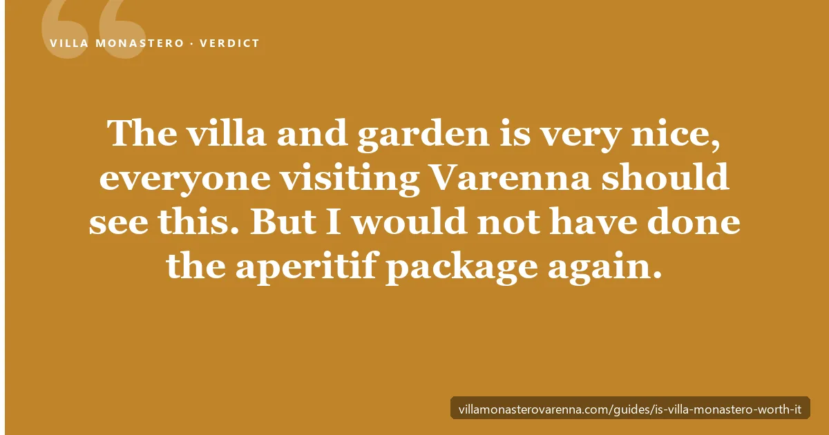 Villa Monastero's terraced lakefront garden — the half of the visit that consistently satisfies